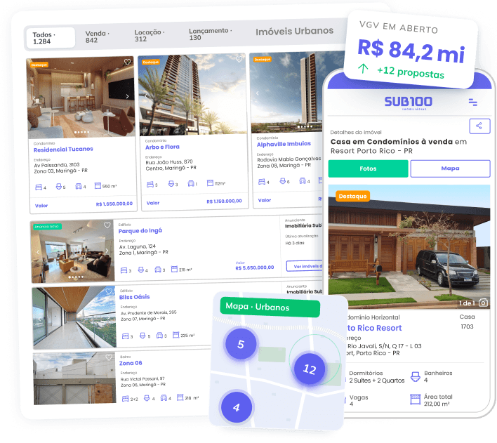 Imóveis urbanos no aplicativo SUBSEE Imóveis urbanos no aplicativo SUBSEE