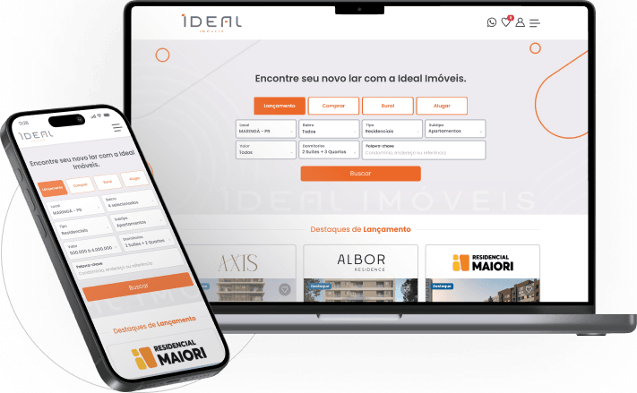 Site de imobiliária no notebook Site de imobiliária no notebook